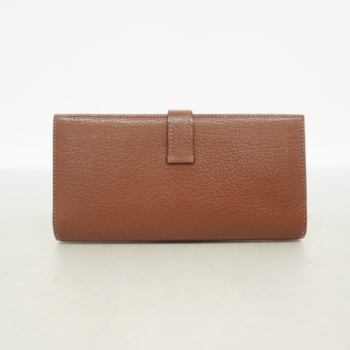 【6he4594】エルメス 長財布 ベアン シェブルミゾル マロン シルバー金具 □I刻印【中古】メンズ レディース ユニセックス