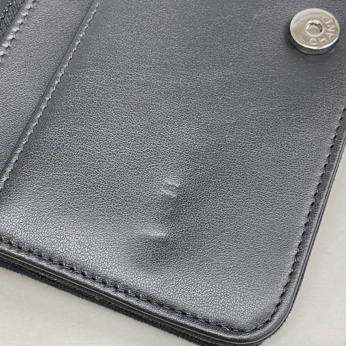 【6he4597】シャネル ショルダーウォレット チェーンショルダー キャンバス ブラック シルバー金具【中古】レディース
