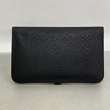 【6he4599】エルメス 長財布 ドゴンGM トゴ ブラック シルバー金具 □L刻印【中古】メンズ レディース ユニセックス