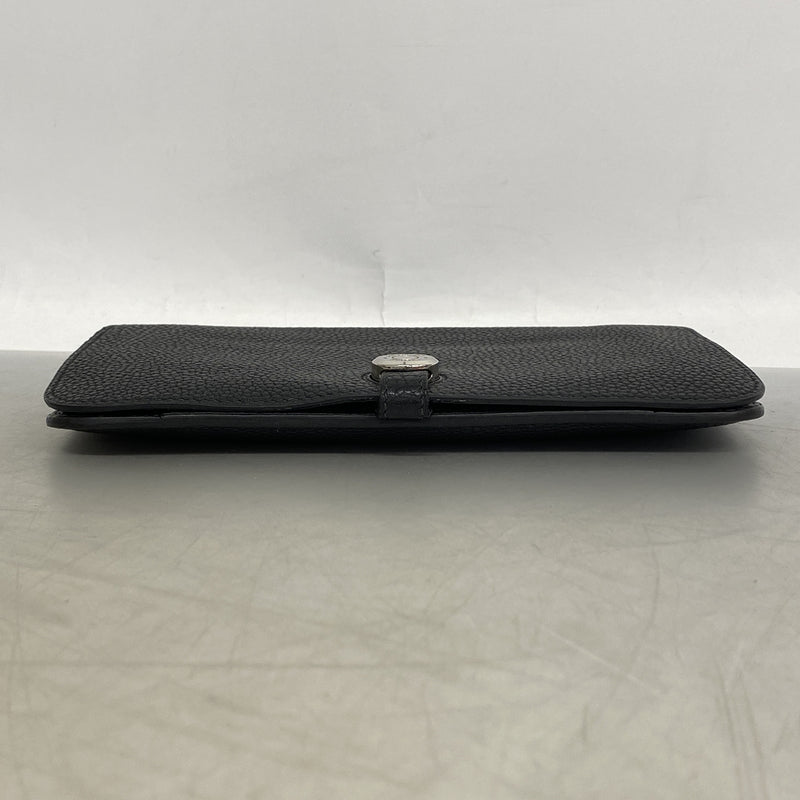 【6he4599】エルメス 長財布 ドゴンGM トゴ ブラック シルバー金具 □L刻印【中古】メンズ レディース ユニセックス