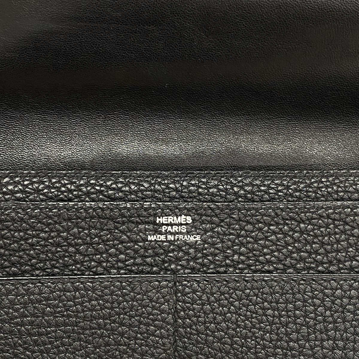 【6he4599】エルメス 長財布 ドゴンGM トゴ ブラック シルバー金具 □L刻印【中古】メンズ レディース ユニセックス