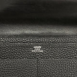 【6he4599】エルメス 長財布 ドゴンGM トゴ ブラック シルバー金具 □L刻印【中古】メンズ レディース ユニセックス