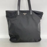 【6he4614-k】プラダ トートバッグ サフィアーノ ナイロン ブラック シルバー金具【中古】レディース