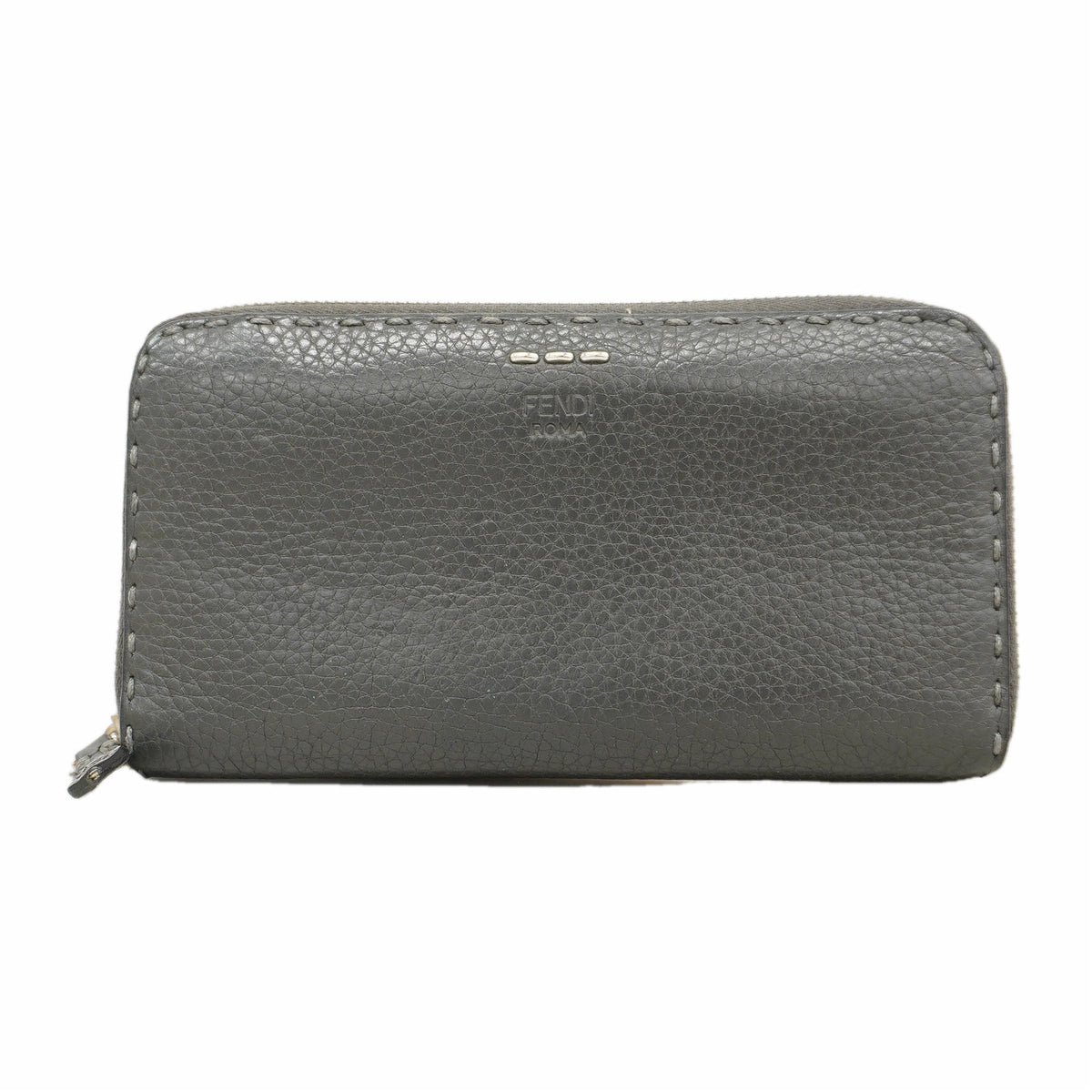 【6he4628】フェンディ 長財布 レザー ブラック シルバー金具【中古】メンズ レディース ユニセックス