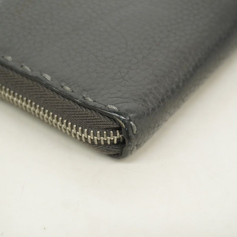【6he4628】フェンディ 長財布 レザー ブラック シルバー金具【中古】メンズ レディース ユニセックス