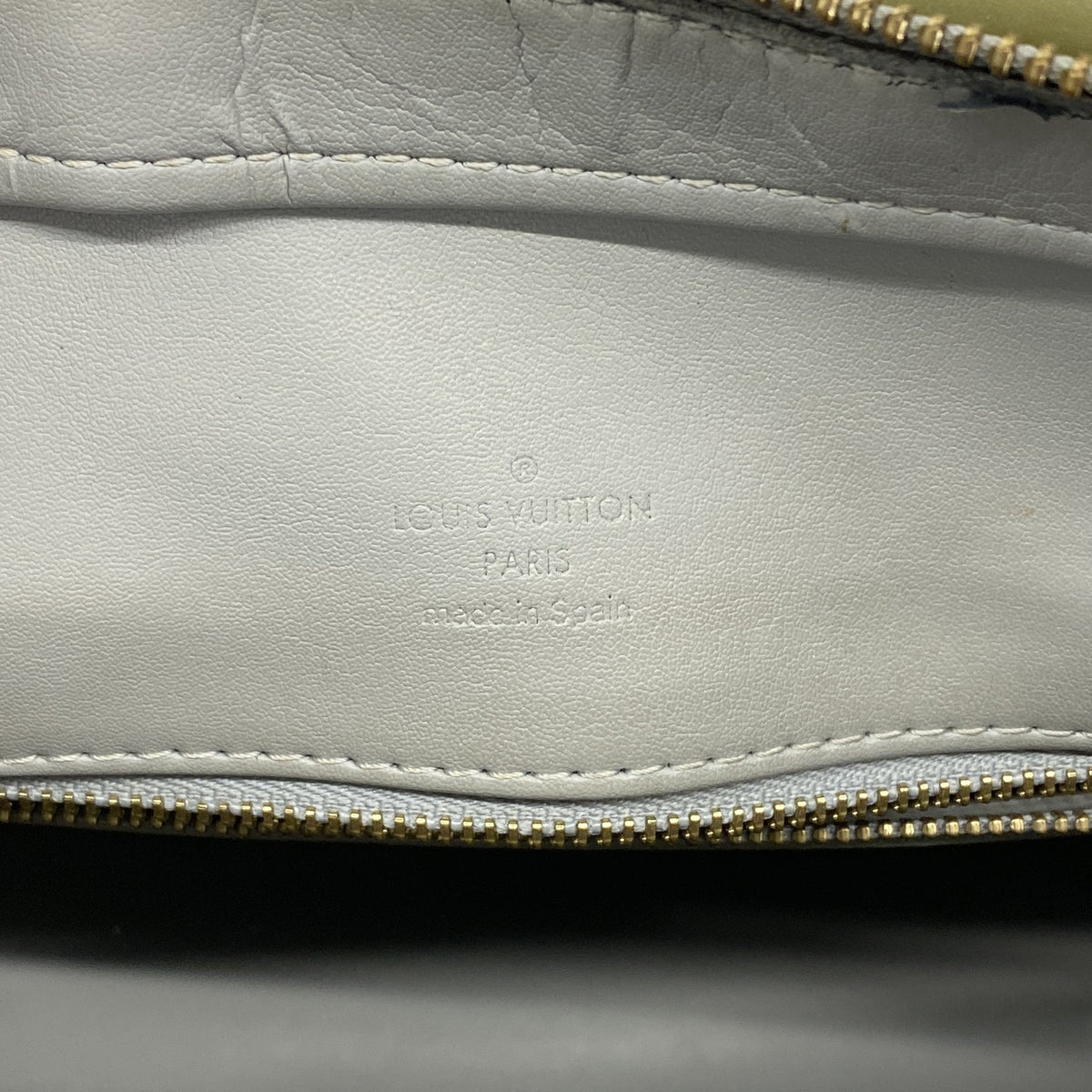【6he4651】ルイヴィトン トートバッグ ヴェルニ ヒューストン M91053 グリ【中古】レディース