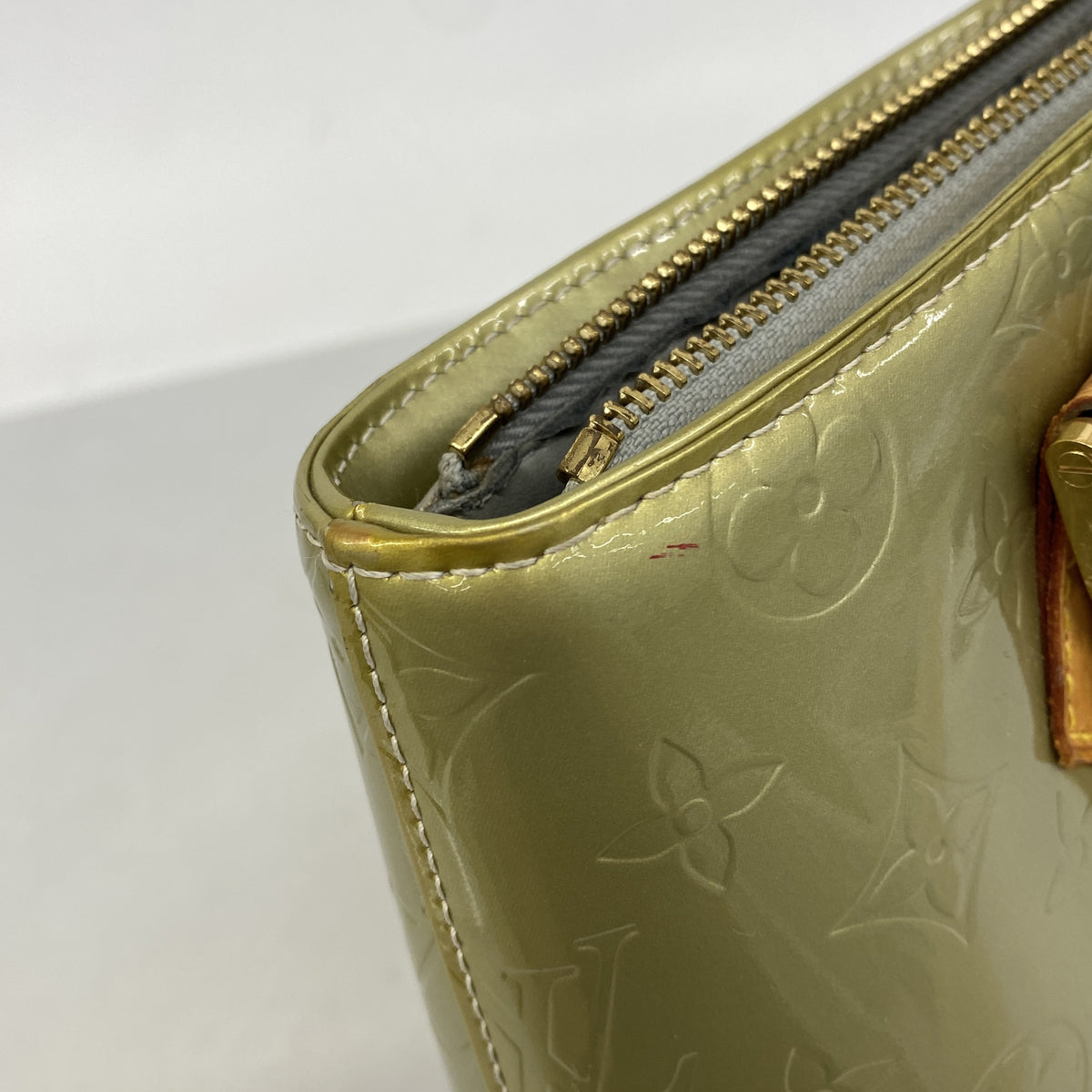 【6he4651】ルイヴィトン トートバッグ ヴェルニ ヒューストン M91053 グリ【中古】レディース