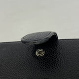 【6he4654】シャネル 財布 キャビアスキン ブラック シルバー金具【中古】レディース