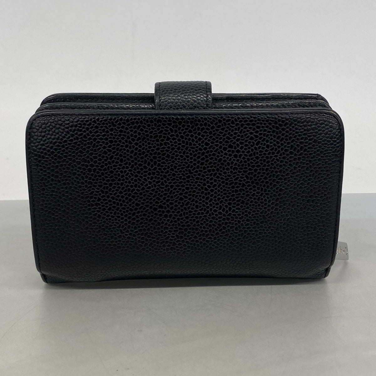 【6he4654】シャネル 財布 キャビアスキン ブラック シルバー金具【中古】レディース