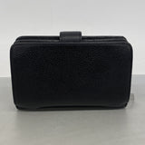 【6he4654】シャネル 財布 キャビアスキン ブラック シルバー金具【中古】レディース