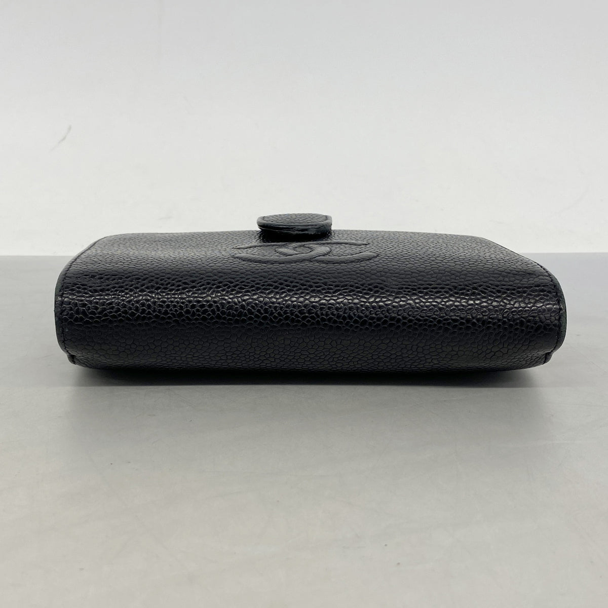 【6he4654】シャネル 財布 キャビアスキン ブラック シルバー金具【中古】レディース