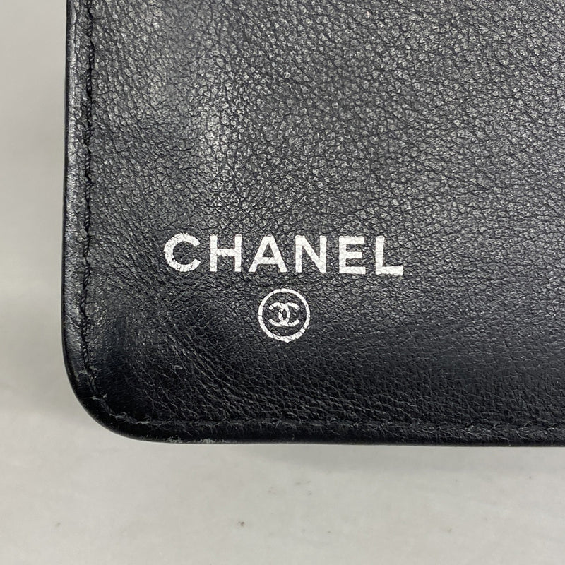 【6he4654】シャネル 財布 キャビアスキン ブラック シルバー金具【中古】レディース