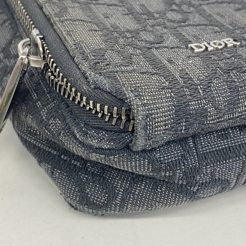 【6he4658】クリスチャンディオール ハンドバッグ オブリークライダー キャンバス ブラック シルバー金具【中古】メンズ