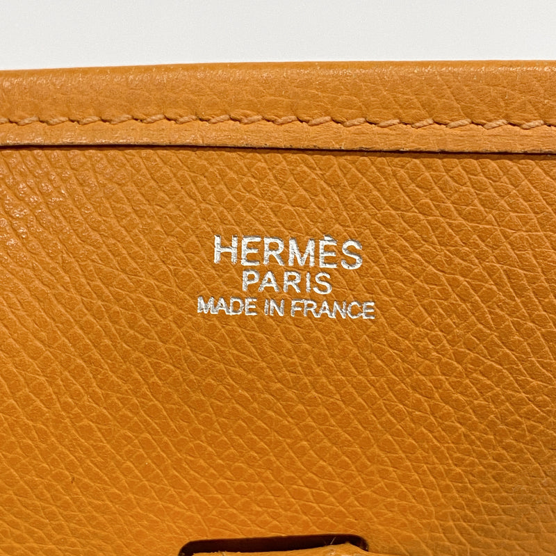 【6he4659】エルメス ショルダーバッグ エヴリン2PM ヴォーエプソン オレンジ シルバー金具 □I刻印【中古】レディース