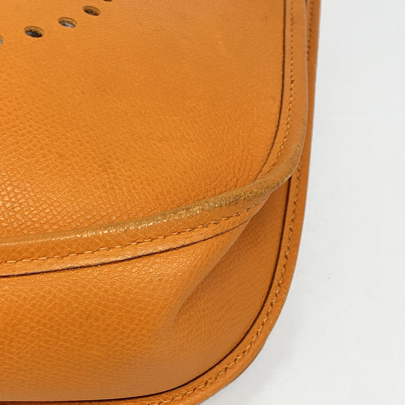 【6he4659】エルメス ショルダーバッグ エヴリン2PM ヴォーエプソン オレンジ シルバー金具 □I刻印【中古】レディース