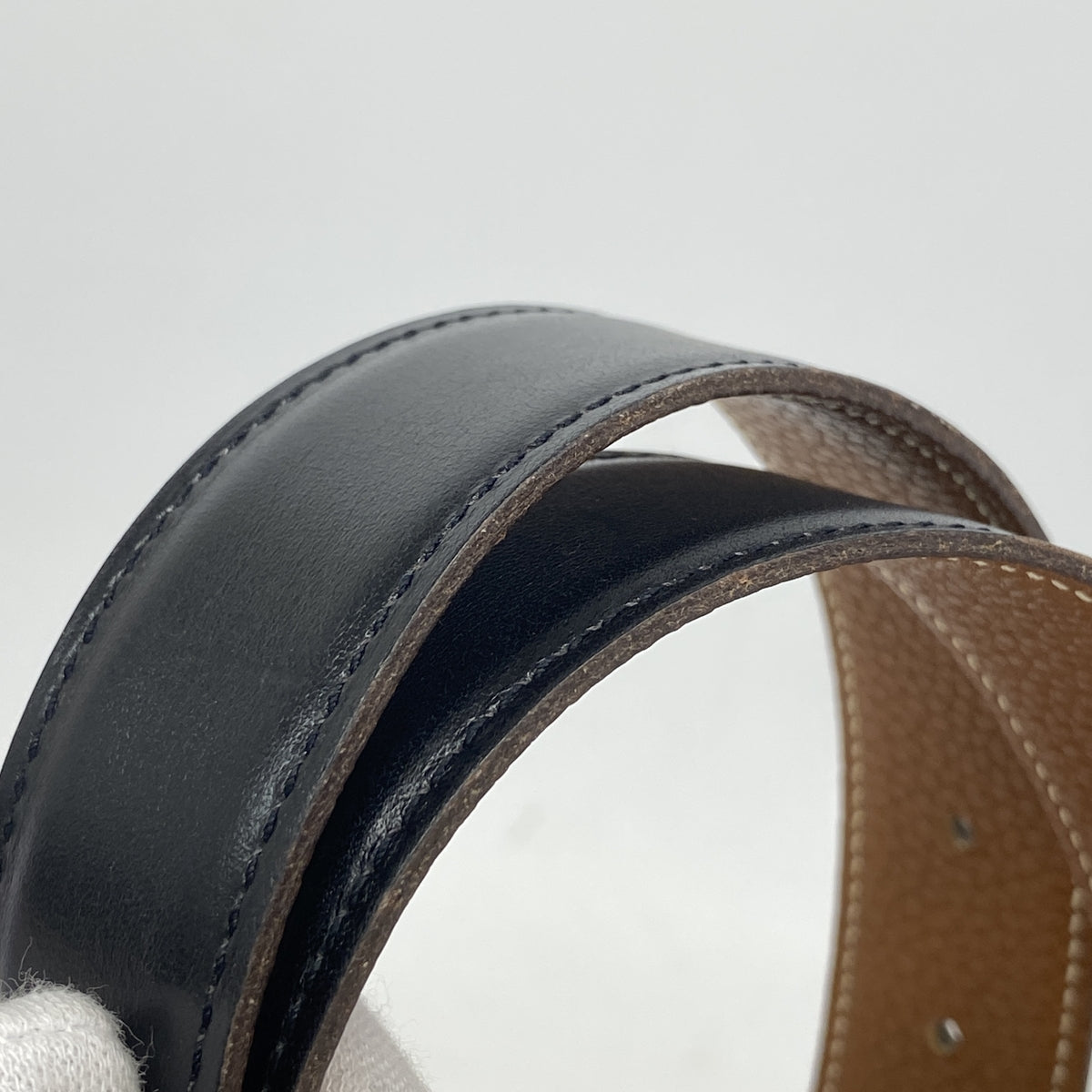 【6he4660】エルメス ベルト コンスタンスベルト ボックスカーフ トリヨンクレマンス ブラック ナチュラル シルバー金具 □H刻印【中古】メンズ レディース ユニセックス
