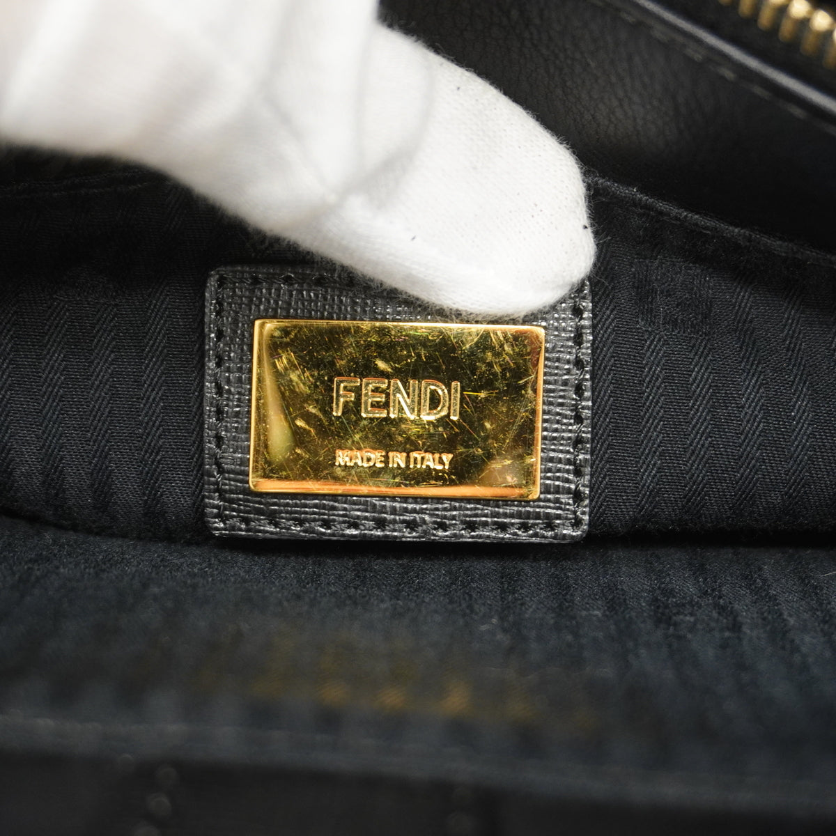 【6he4667】フェンディ ハンドバッグ トゥージュール レザー ブラック ゴールド金具 2wayバッグ【中古】レディース