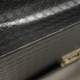 【6he4669】サルヴァトーレフェラガモ ブリーフケース ガンチーニ レザー ブラック シルバー金具【中古】メンズ
