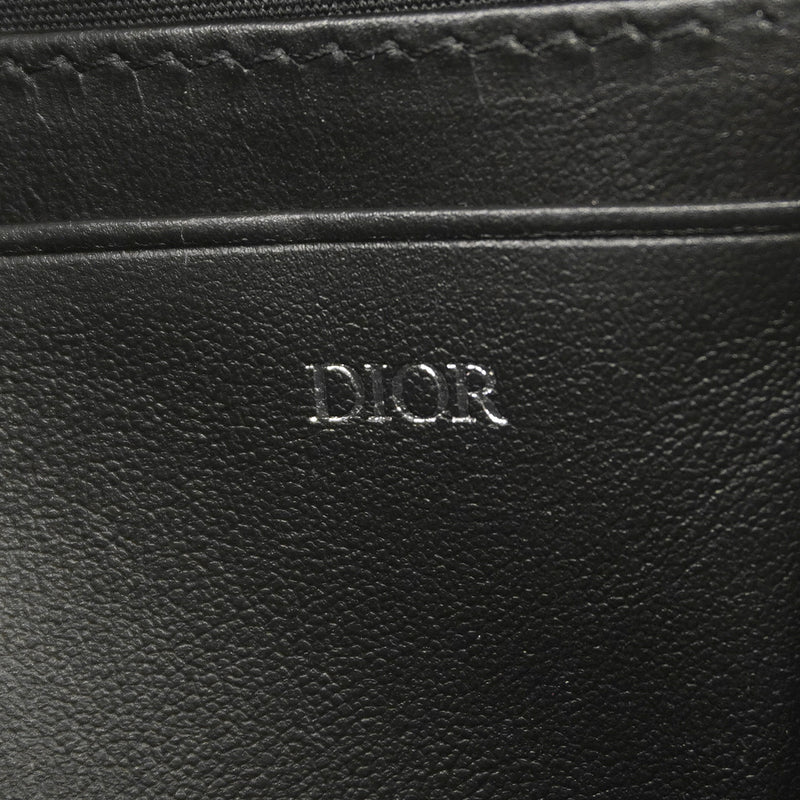 【6he4670】クリスチャンディオール ショルダーバッグ オブリーク キャンバス ブラック ベージュ シルバー金具【中古】メンズ