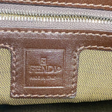【6he4681】フェンディ ハンドバッグ ズッカ マンマバケット ナイロンキャンバス ブラウン シルバー金具【中古】レディース