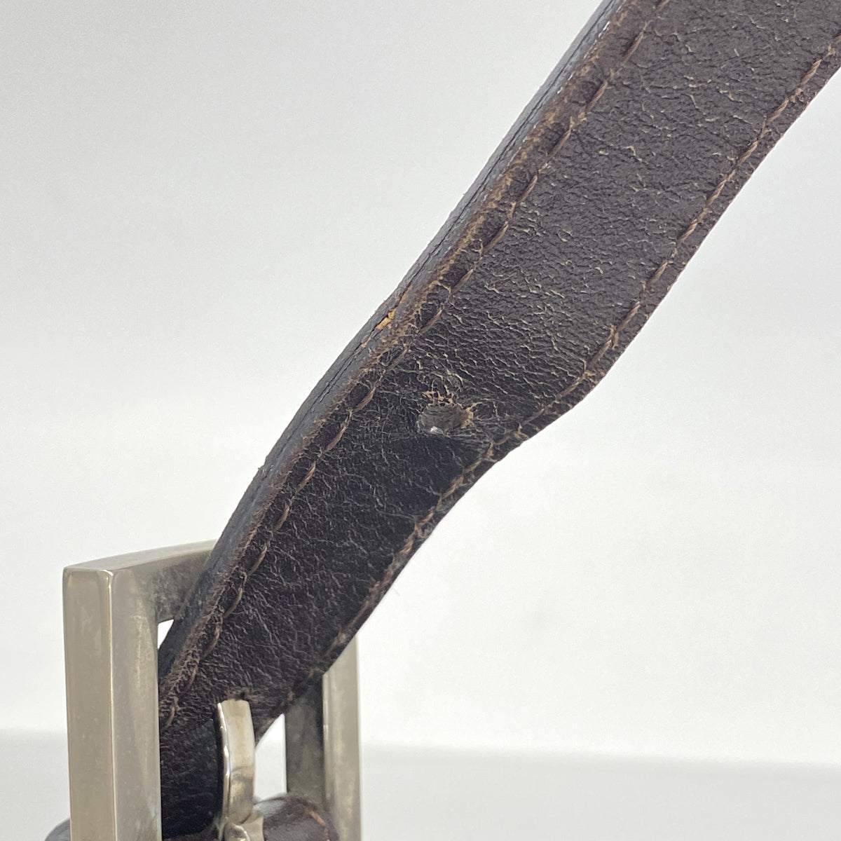 【6he4681】フェンディ ハンドバッグ ズッカ マンマバケット ナイロンキャンバス ブラウン シルバー金具【中古】レディース