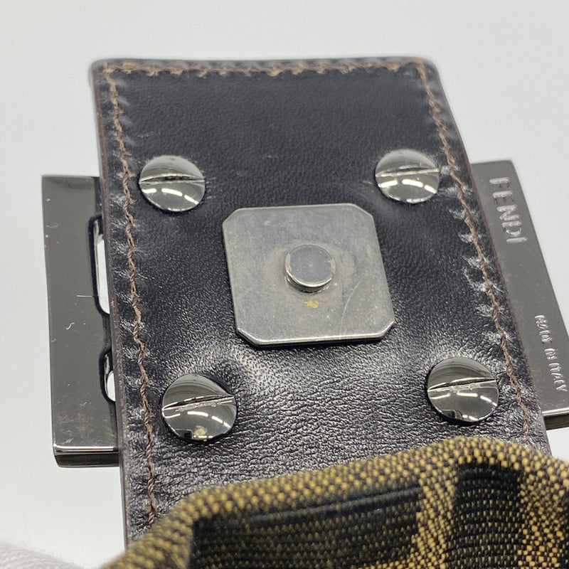 【6he4682】フェンディ ハンドバッグ ズッカ ナイロンキャンバス ブラウン シルバー金具【中古】レディース