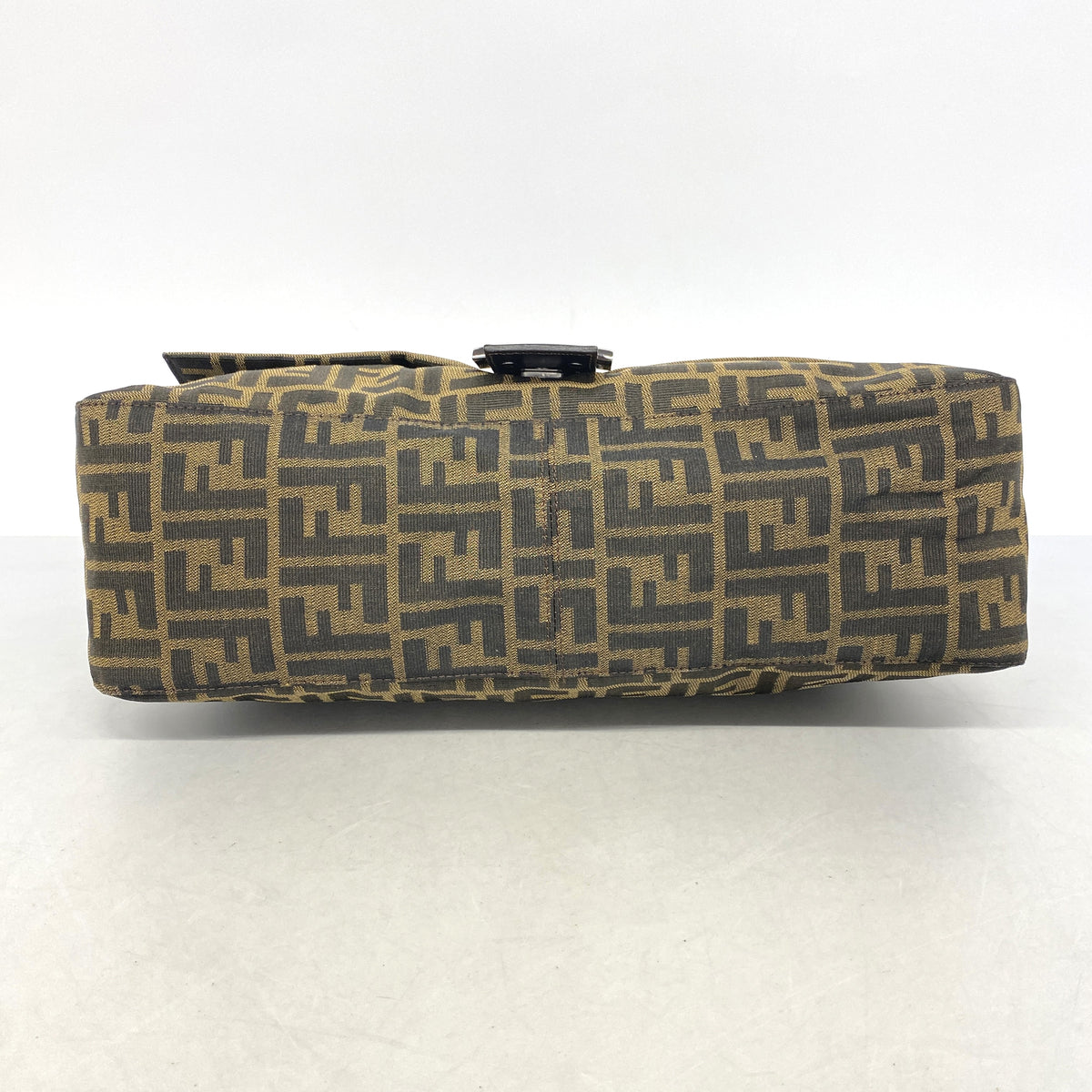 【6he4682】フェンディ ハンドバッグ ズッカ ナイロンキャンバス ブラウン シルバー金具【中古】レディース