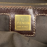【6he4683】フェンディ ハンドバッグ ズッキーノ コーティングキャンバス ブラウン ゴールド金具【中古】レディース
