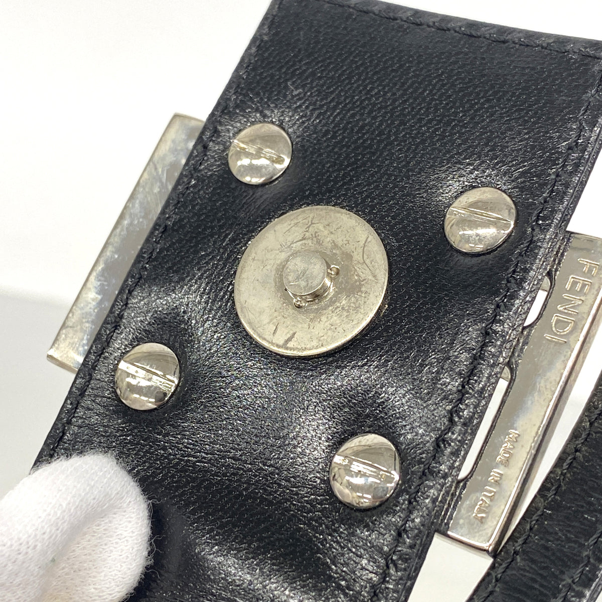 【6he4684】フェンディ ハンドバッグ ナイロン ブラック シルバー金具【中古】レディース