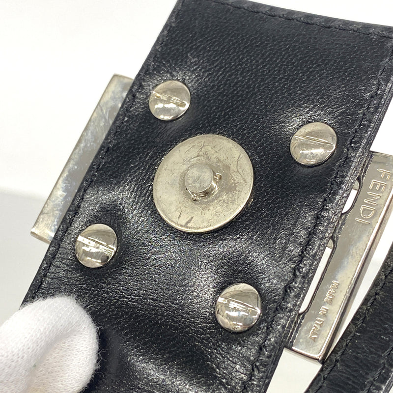【6he4684】フェンディ ハンドバッグ ナイロン ブラック シルバー金具【中古】レディース