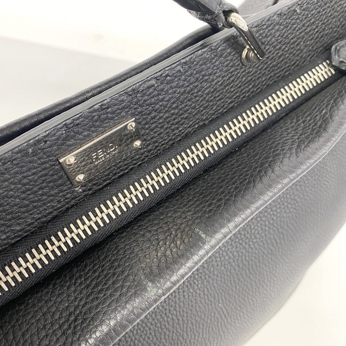 【6he4687】フェンディ ハンドバッグ モンスター セレリア ピーカブー レザー ブラック シルバー金具 2wayバッグ【中古】メンズ