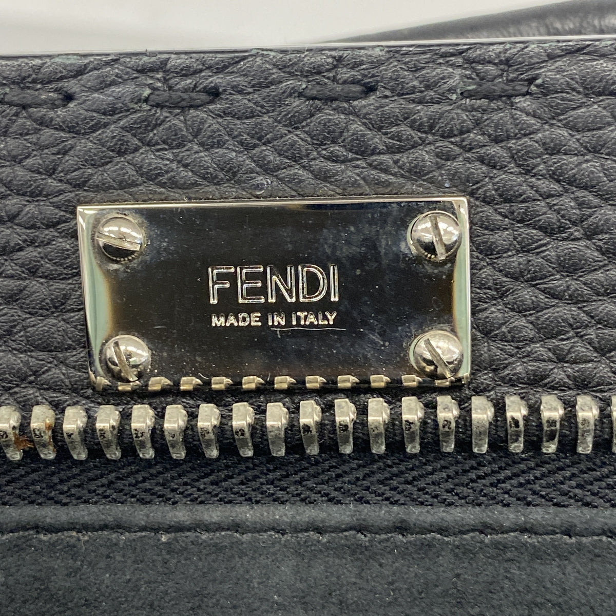 【6he4687】フェンディ ハンドバッグ モンスター セレリア ピーカブー レザー ブラック シルバー金具 2wayバッグ【中古】メンズ