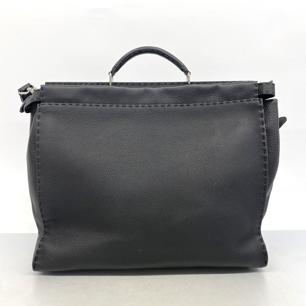 【6he4687】フェンディ ハンドバッグ モンスター セレリア ピーカブー レザー ブラック シルバー金具 2wayバッグ【中古】メンズ