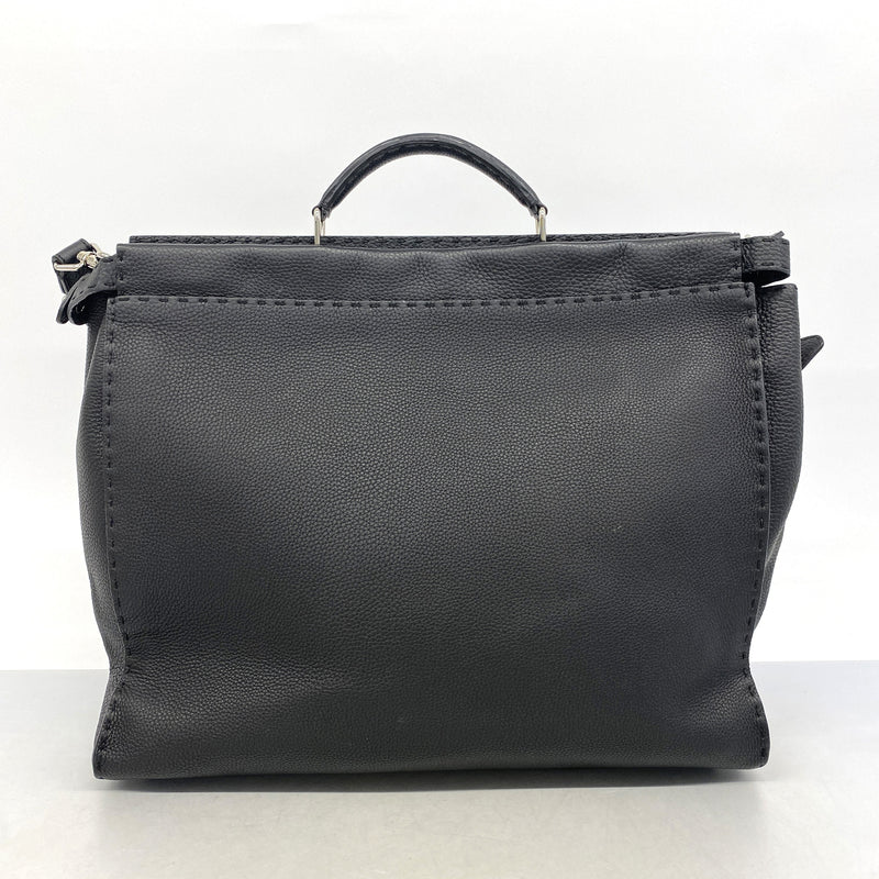 【6he4687】フェンディ ハンドバッグ モンスター セレリア ピーカブー レザー ブラック シルバー金具 2wayバッグ【中古】メンズ
