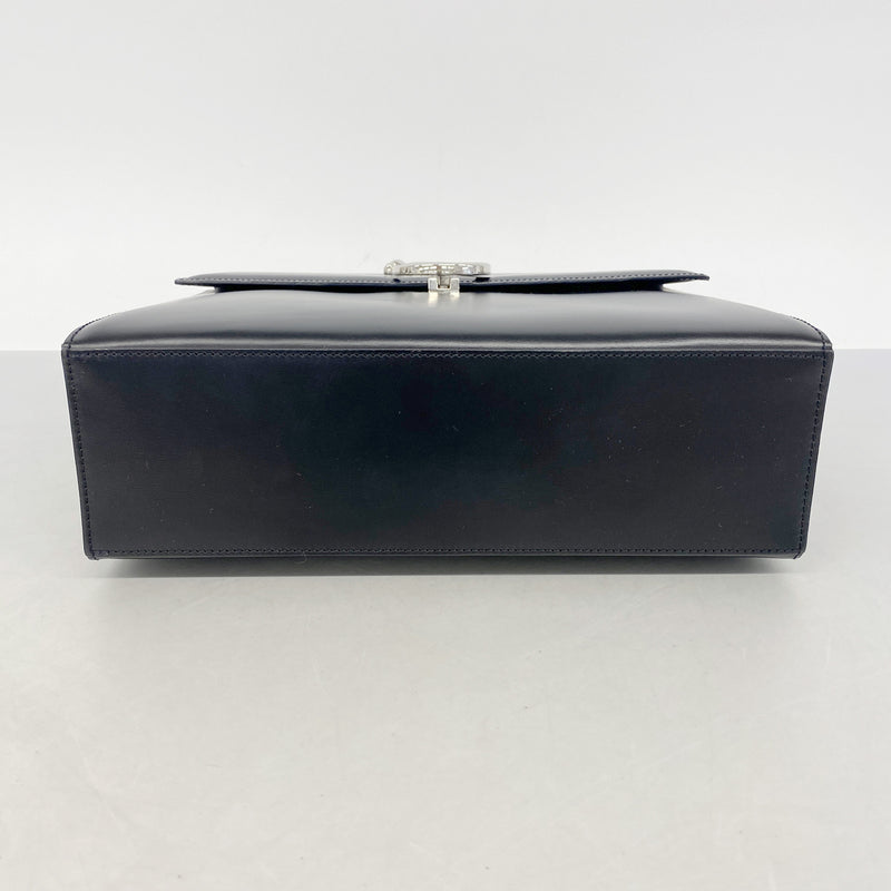 【6he4688】カルティエ ハンドバッグ パンテール レザー ブラック シルバー金具【中古】レディース