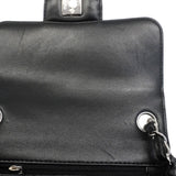 【6he4696】シャネル ショルダーバッグ チェーンショルダー シェブロン ラムスキン ブラック シルバー金具【中古】レディース