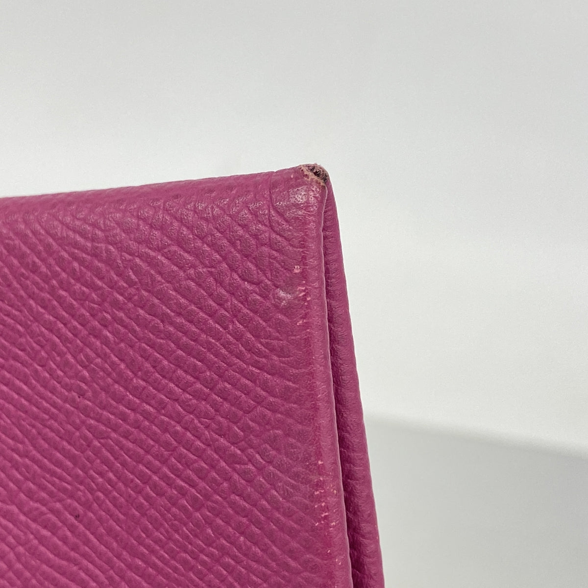 【6he4698】エルメス カードケース カルヴィ ヴォーエプソン ローズパープル シルバー金具 A刻印【中古】レディース