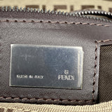【6he4703】フェンディ ハンドバッグ ズッキーノ マンマバケット ナイロンキャンバス ベージュ シルバー金具【中古】レディース