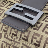 【6he4703】フェンディ ハンドバッグ ズッキーノ マンマバケット ナイロンキャンバス ベージュ シルバー金具【中古】レディース