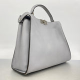 【6he4704】フェンディ ハンドバッグ ピーカブー エッセンシャル レザー グレー シルバー金具 2wayバッグ【中古】レディース
