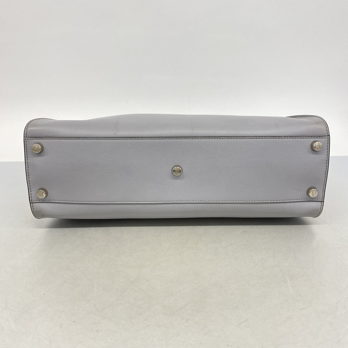 【6he4704】フェンディ ハンドバッグ ピーカブー エッセンシャル レザー グレー シルバー金具 2wayバッグ【中古】レディース