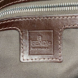 【6he4705】フェンディ ハンドバッグ ズッカ マンマバケット ナイロンキャンバス ブラウン シルバー金具【中古】レディース