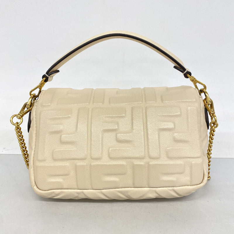 【6he4706】フェンディ ハンドバッグ バゲット レザー アイボリー ゴールド金具 2wayバッグ【中古】レディース