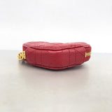 【6he4707】クリスチャンディオール ショルダーバッグ カロ レザー レッド ゴールド金具【中古】レディース