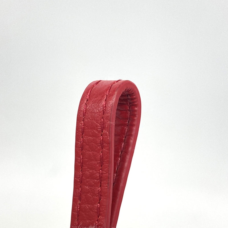 【6he4707】クリスチャンディオール ショルダーバッグ カロ レザー レッド ゴールド金具【中古】レディース