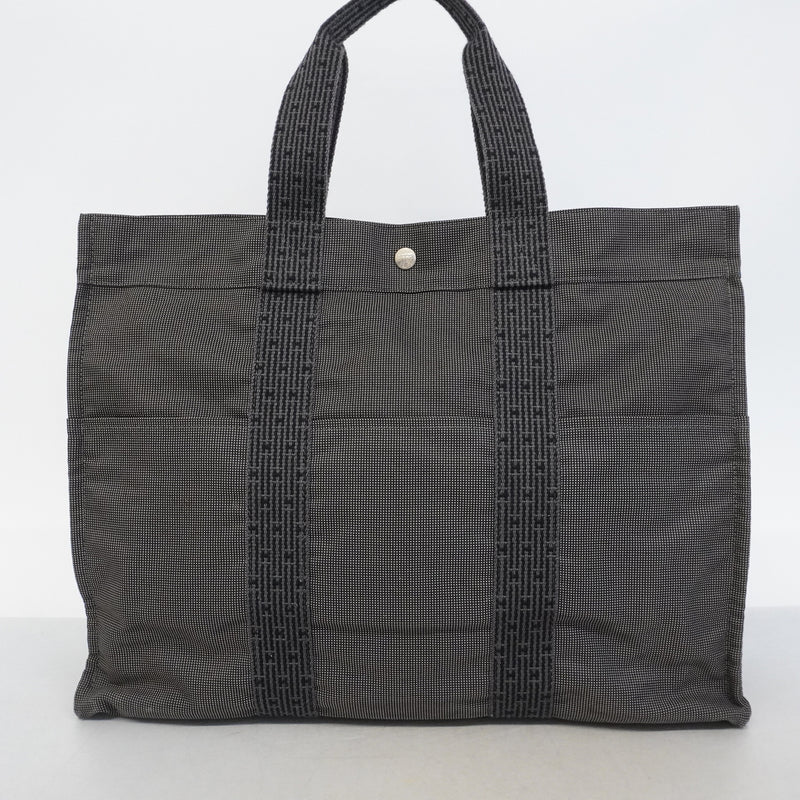 【6he4715-k】エルメス ハンドバッグ エールラインGM キャンバス グレー【中古】メンズ レディース ユニセックス
