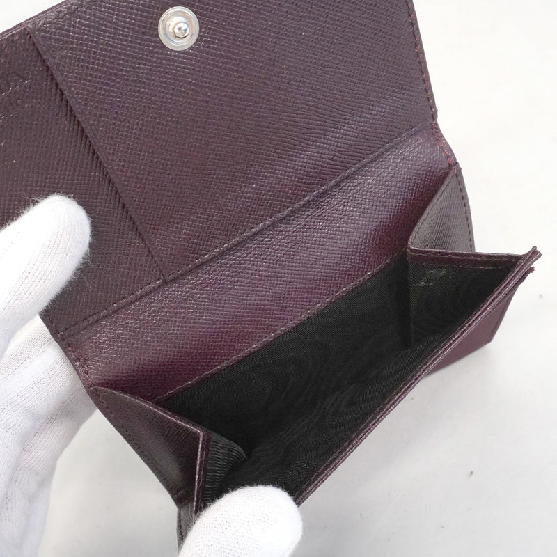 【6he4717-k】プラダ コインケース ナイロン ボルドー シルバー金具【中古】メンズ レディース ユニセックス