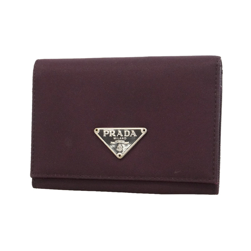 【6he4717-k】プラダ コインケース ナイロン ボルドー シルバー金具【中古】メンズ レディース ユニセックス