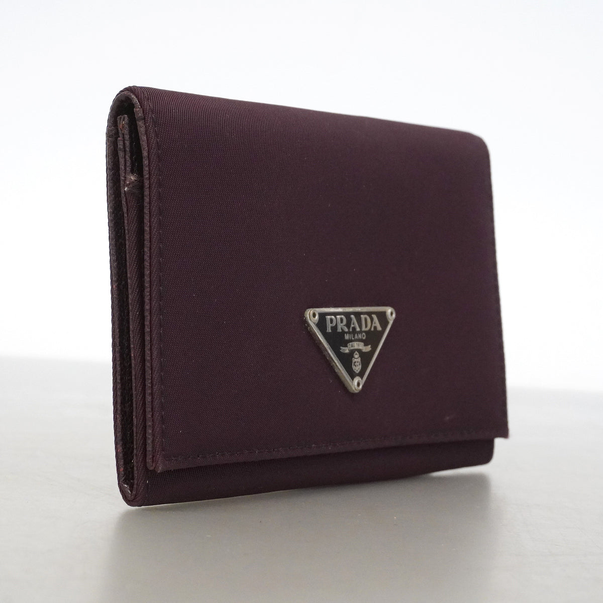【6he4717-k】プラダ コインケース ナイロン ボルドー シルバー金具【中古】メンズ レディース ユニセックス