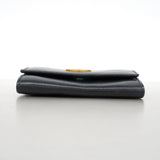 【6he4720-k】セリーヌ コインケース レザー ブラック ゴールド金具【中古】レディース
